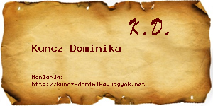Kuncz Dominika névjegykártya